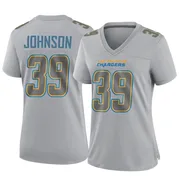 Women's Nike Los Angeles Chargers Jaylen Johnson Gray Atmosphere Fashion Jersey - Game