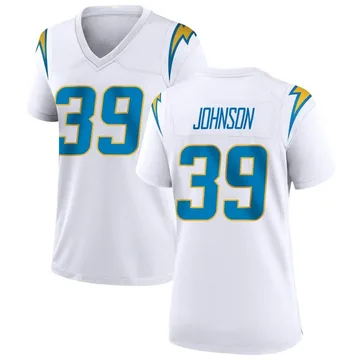 Women's Nike Los Angeles Chargers Jaylen Johnson White Jersey - Game