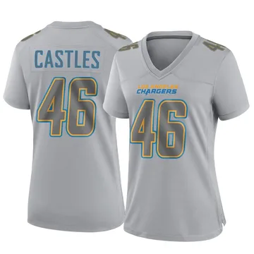 Women's Nike Los Angeles Chargers McCallan Castles Gray Atmosphere Fashion Jersey - Game