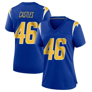 Women's Nike Los Angeles Chargers McCallan Castles Royal 2nd Alternate Jersey - Game