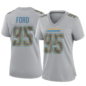 Women's Nike Los Angeles Chargers Poona Ford Gray Atmosphere Fashion Jersey - Game