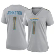 Women's Nike Los Angeles Chargers Quentin Johnston Gray Atmosphere Fashion Jersey - Game