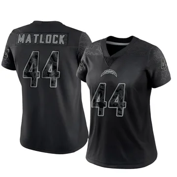 Women's Nike Los Angeles Chargers Scott Matlock Black Reflective Jersey - Limited