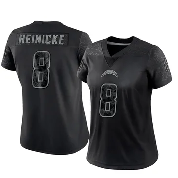 Women's Nike Los Angeles Chargers Taylor Heinicke Black Reflective Jersey - Limited