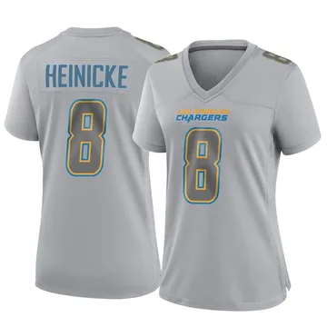 Women's Nike Los Angeles Chargers Taylor Heinicke Gray Atmosphere Fashion Jersey - Game