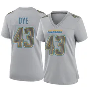 Women's Nike Los Angeles Chargers Troy Dye Gray Atmosphere Fashion Jersey - Game