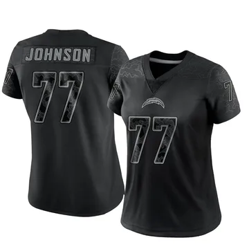 Women's Nike Los Angeles Chargers Zion Johnson Black Reflective Jersey - Limited