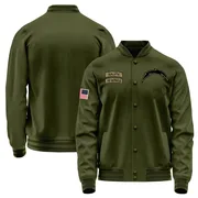 Youth Los Angeles Chargers Olive Salute to Service Sideline Performance Jacket