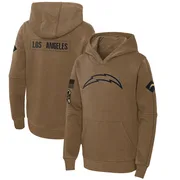 Youth Nike Los Angeles Chargers Brown 2023 Salute to Service Club Pullover Hoodie