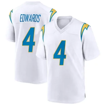 Youth Nike Los Angeles Chargers Gus Edwards White Jersey - Game