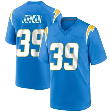 Youth Nike Los Angeles Chargers Jaylen Johnson Blue Powder Alternate Jersey - Game