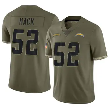 NFL_ Jersey Los Angeles''Chargers''MEN 52 Khalil Mack Crucial Catch USA  Camo 2022 Salute To Service Stitched Limited football Jersey 