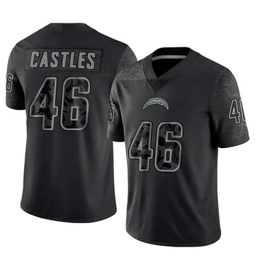 Youth Nike Los Angeles Chargers McCallan Castles Black Reflective Jersey - Limited