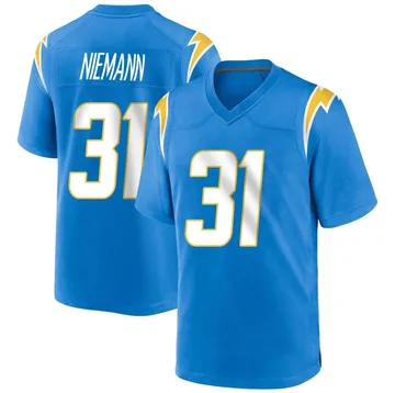 Youth Nike Los Angeles Chargers Nick Niemann Blue Powder Alternate Jersey - Game