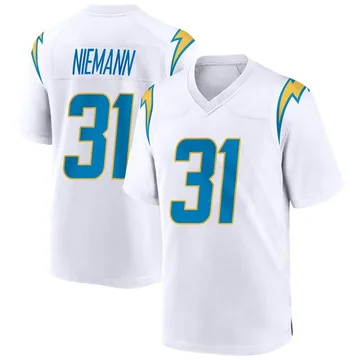 Youth Nike Los Angeles Chargers Nick Niemann White Jersey - Game