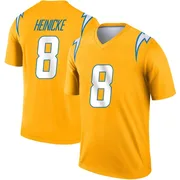 Youth Nike Los Angeles Chargers Taylor Heinicke Gold Inverted Jersey - Legend